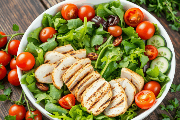 en saglikli tavuklu salata ile sefleri gecin