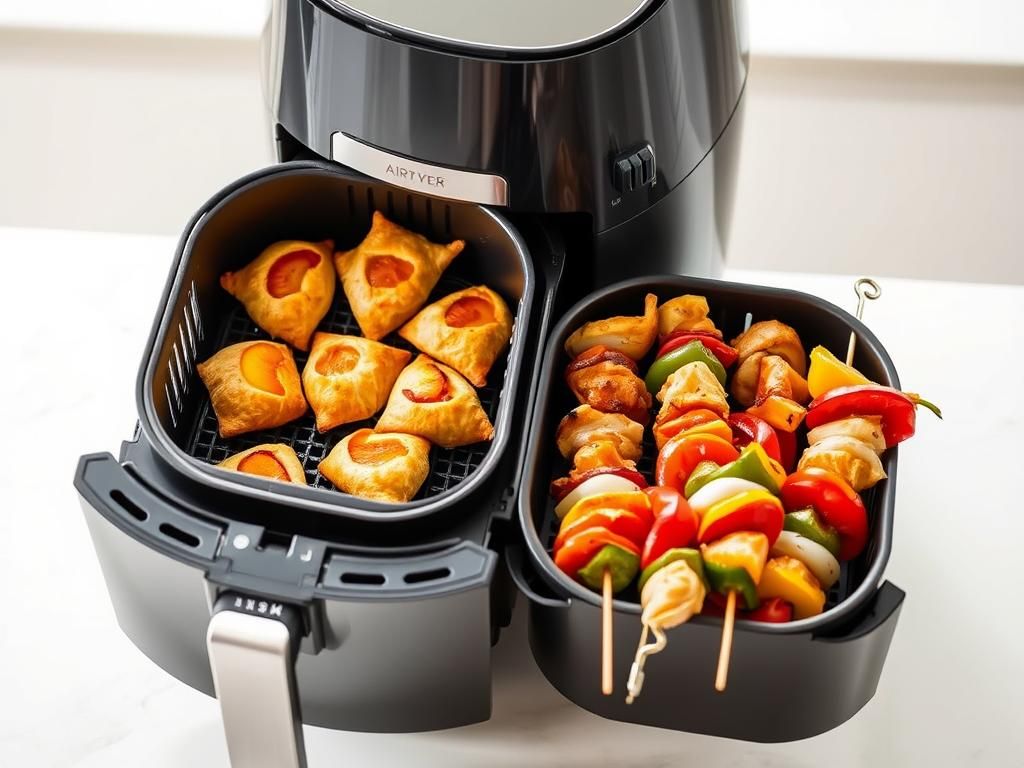 Airfryer'da Aynı Anda Ana Yemek ve Tatlı airfryerda ayni anda ana yemek ve tatli